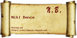 Nikl Bence névjegykártya