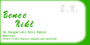 bence nikl business card